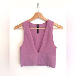 Free People Ribbed Plunging V Tank